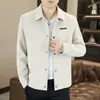 Top Jacquard con Solapa de Moda para Hombre Primavera y Otoño Juvenil Desaliñado Guapo Chaqueta Corta Chaqueta Fina Individualista