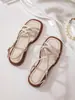 Sandalias Retro de Moda con Tiras Cruzadas y Punta Abierta para Mujer, Nuevo Estilo Verano 2024, Cómodos Zapatos Romanos Planos, Cómodo Estilo Coreano
