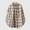 Camisa de Cuadros para Hombre Holgada Casual Manga Larga Estilo Perezoso Japonés Versátil Chaqueta de Moda