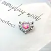 Aretes de Aleación de Titanio G23 Corazón de Diablo Ópalo Ópalo Aurora F-136 Titanio Piercing para Labio Rosca Interna Joyería para Oreja de Ópalo