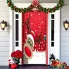 Decoración de Cubierta de Puerta de Navidad Tela de Fondo Verde de Navidad Cubierta de Puerta de Navidad Colgante de Puerta Decoración de Fiesta de Año Nuevo Tapiz de Cubierta de Puerta