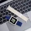 Adecuado para Relojes Samsung, Huawei y Xiaomi, Correa de Reloj Trenzada de Nylon Elástico de Cabeza Plana Universal con Hebilla Magnética al por Mayor