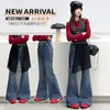 Pantalones acampanados para niña, nueva colección primavera/otoño 2026, pantalones vaqueros elásticos de corte ajustado para niñas mayores, pantalones acampanados de otoño con un ligero ensanchamiento