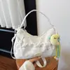 Bolsa transversal plissada leve transfronteiriça, alto valor estético, bolsa de ombro com cordão estilo floresta, bolsa de mão para o dia a dia, bolsa de bolinho requintada