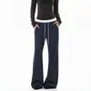 Pantalones deportivos acampanados de cintura acanalada y bloques de color, pantalones rectos de pierna ancha, pantalones deportivos holgados, nuevo estilo para mujer primavera y otoño 2026, transfronterizos