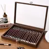 Caja de Almacenamiento de Joyería Color Nogal Caja de Exhibición para Anillos, Pendientes, Pulseras, Collares Caja de Almacenamiento de Alta Gama con Protección contra el Polvo