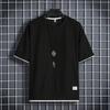 Atacado do Fabricante Verão Falso Duas Peças Waffle Camiseta de Manga Curta Solta Tendência Marca Manga Meia-manga Camisa Básica Masculina