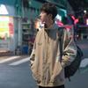 Otoño 2023 nueva chaqueta de hombre estilo japonés cuello alto vintage estampado suelta que combina con todo estilo coreano abrigo marca de moda para estudiantes