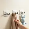 Suporte de ganchos em aço inoxidável, adesivo forte sem furos, gancho de parede para cozinha, banheiro e lavabo, gancho adesivo para pendurar roupas