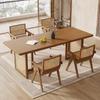 Estilo japonês madeira maciça rattan mesa de jantar e cadeira homestay home mesa de jantar para pequeno apartamento log office lazer mesa de chá