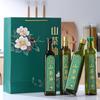 Botella de aceite de oliva al por mayor de fábrica, caja de regalo, embalaje de aceite de camelia, botella de vidrio verde oscuro, botella de aceite sellada