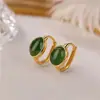 Pendientes Ovalados Multicolor para Mujer 2025 Estilo Nuevo Pendientes Pequeños y Exquisitos con Estilo Diseño de Nicho Pendientes Retro Únicos