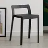 Silla moderna minimalista con respaldo, disponible en múltiples colores, taburete alto con diseño hueco, popular en restaurantes y cafeterías como silla de espera