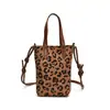 Bolso Retro de Estilo Novedoso y de Moda con Estampado de Leopardo para Mujer, Bolso Cruzado Versátil, Bolso de Hombro de PU de Gran Capacidad
