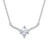 Nuevo Collar de Moda Transfronterizo Europeo y Americano con Colgante de Diamante Blanco Triangular de Circonita, Collar de Plata S925 para Mujer, Gama Alta y Lujo Ligero