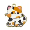 Chaveiro de Gato Fofo Estampado DIY Pingente de Desenho Animado em Liga Estampada Pingente de Gato Floral para Bolsa Acessórios Transfronteiriços