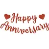 Feliz Aniversario Feliz Aniversario Fondo de Letras con Purpurina Banner de Decoración Arreglo de Fondo