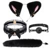 Sm juguete sexual traje de zorro ataduras entrenamiento prop cola tapón anal bola bucal clip para pezón suministros sexuales para adultos