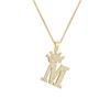 Collar con colgante de corona de circonitas y letras inglesas chapado en oro auténtico para mujer, gran oferta de Amazon.