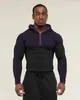 GYMSHARK/ONYX5 Traje de Entrenamiento Ajustado de Manga Larga para Hombre, Fitness Deportivo, Secado Rápido, Transpirable, Elástico, Media Cremallera