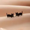 Diseño Personalizado Sentido Dibujos Animados Acero Inoxidable Corte Lindo Gato Tigre Perro Mascota Pendiente Fabricante Stock Al por Mayor