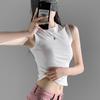 Venta al por mayor transfronteriza 2025 Camiseta blanca sin mangas Primavera y Verano Ajuste ceñido Sin mangas Ropa exterior Top adelgazante