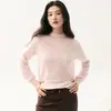 Suéter de cachemira para mujer con diseño hueco de borde festoneado, elegante y favorecedor, perfecto como capa base, top de punto casual