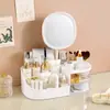 Caixa de Armazenamento de Cosméticos, Penteadeira de Mesa, Espelho de Maquiagem, Rack de Armazenamento de Produtos para Cuidados com a Pele, Organizador de Batom, Gaveta de Mesa