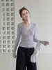 Cárdigan de punto texturizado de manga larga, cuello en V blanco, de un solo botón, estilo coreano para mujer, top ajustado Otoño 2026