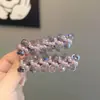Presilha de Cabelo Pérola Cristal Roxa, Presilha Bico de Pato, Presilha para Franja Lateral, Presilha para Franja da Testa, Acessório de Cabelo Elegante Versátil para Mulheres