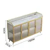 Aparador de Lujo Ligero, Gabinete Moderno Minimalista de Hierro y Vidrio, Barra de Cocina, Estante de Almacenamiento para Apartamentos Pequeños y Medianos