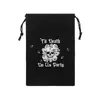 Bolsa de Cordón Terciopelo Blanco y Negro 'Hasta que la Muerte Nos Separe' Transfronteriza para Despedidas de Soltero y Bodas