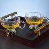 Taza con Mango de Loto de Perlas Estilo Ins Mango de Taza de Café Mango de Taza Redonda de Perlas con Platillo Taza de Vidrio para Té de Flores de la Tarde Desayuno Leche