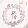 Pulseira de Contas de Cristal Rosa Natural 10mm Estilo Ins Feminino Fresca e Doce Namorada Estudante Pulseira de Cristal Joia