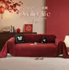Estilo Festivo Moderno Nuevo Cubierta Grande Roja para Sofá Cuatro Estaciones Universal Chenilla Una Pieza Cubierta Completa Venta al por Mayor de Fábrica