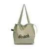 Nova Bolsa de Nylon com Letras Estilo Coreano, Casual, Fashion, Bolsa de Ombro Versátil, Estilosa, Leve, Cordão, Bolsa Tote de Grande Capacidade