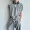 Camisa Polo Falsa de Dos Piezas Estilo Academia Manga Corta para Hombre y Mujer Camiseta de Verano de Alta Gama para Pareja Top Holgado Simple de Media Manga