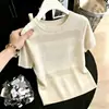 Colete Pulôver Elegante de Gola Redonda com Textura Jacquard Pesado Macio Vazado Verão 2026