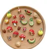 Acessórios Pingente de Cogumelo Colorido Estéreo Pinha Fruta Liga Acessórios para Pingente DIY Acessórios de Gotejamento de Óleo Pulseira Joias Contas
