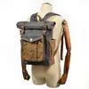 Mochilas Retro Europeas y Americanas para Hombres y Mujeres, Bolsas para Computadora de Viaje de Lona Encerada al Aceite, Bolsas de Montañismo para Deportes al Aire Libre