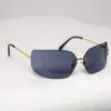 2024 nuevas gafas de sol sin montura con borde marrón vintage para mujer, personalidad, protector solar, montura grande, gafas de sol Y2K, anti-ultravioleta-