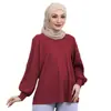 Tela plisada transfronteriza Nuevo artículo Camisa chaqueta holgada de color liso manga larga para mujer Camisa holgada para mujer Top para mujer TIKTOK