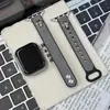 Correa de RelojAdecuada para Apple S12Iwatch Band S10987Se Patrón Cruzado Cuero Crazy Horse Doble Hebilla Pulsera Vintage