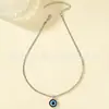 Moda Europea y Americana Simple Retro Ojo del Diablo Collar Ojo Turco Azul Ojo Único Collar Estilo Callejero