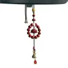 Colgante de Coche Auspicioso Flor de Loto Cinabrio Arena Púrpura y Dorada de Alta Gama Decoración para el Año del Zodiaco, Accesorios para Vendedores Ambulantes