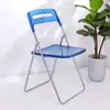 Silla plegable, estilo simple nórdico, silla de ocio para el hogar con respaldo, silla de espera para restaurante, silla de plástico para entrenamiento de alquiler para exposiciones