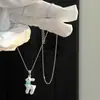 Cadena Mariposa Cristal Perlas Lujo Ligero Perla Estilo Ins Lanyard de Alta Gama Collar Estilo Primavera de Alta Gama