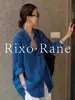 Cardigan Jaqueta Rixo Rane de linho de alta qualidade com proteção solar e mangas compridas, camisa azul de algodão e linho com corte solto