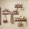 Cabide de entrada em forma de onda, montado na parede, para guardar chaves e bolsas, cabide de casaco para parede do quarto, armário alto