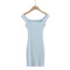 YPFF, ropa de moda para mujer, vestido tubo con hombros descubiertos para chica, vestido de verano nuevo, sexy, ajustado, sin mangas